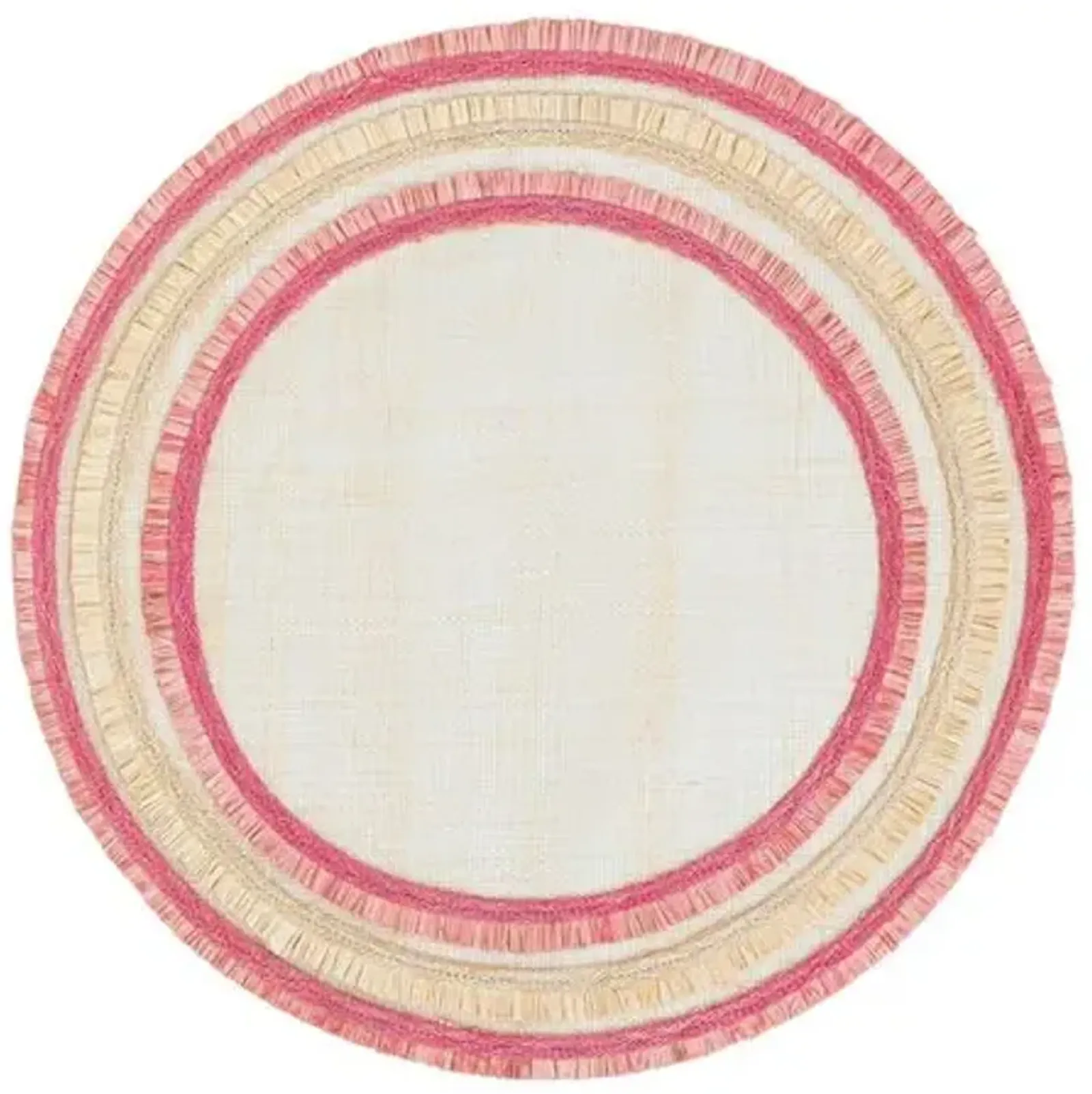 Straw Ruffle Edge Placemat - Pink - Joanna Buchanan