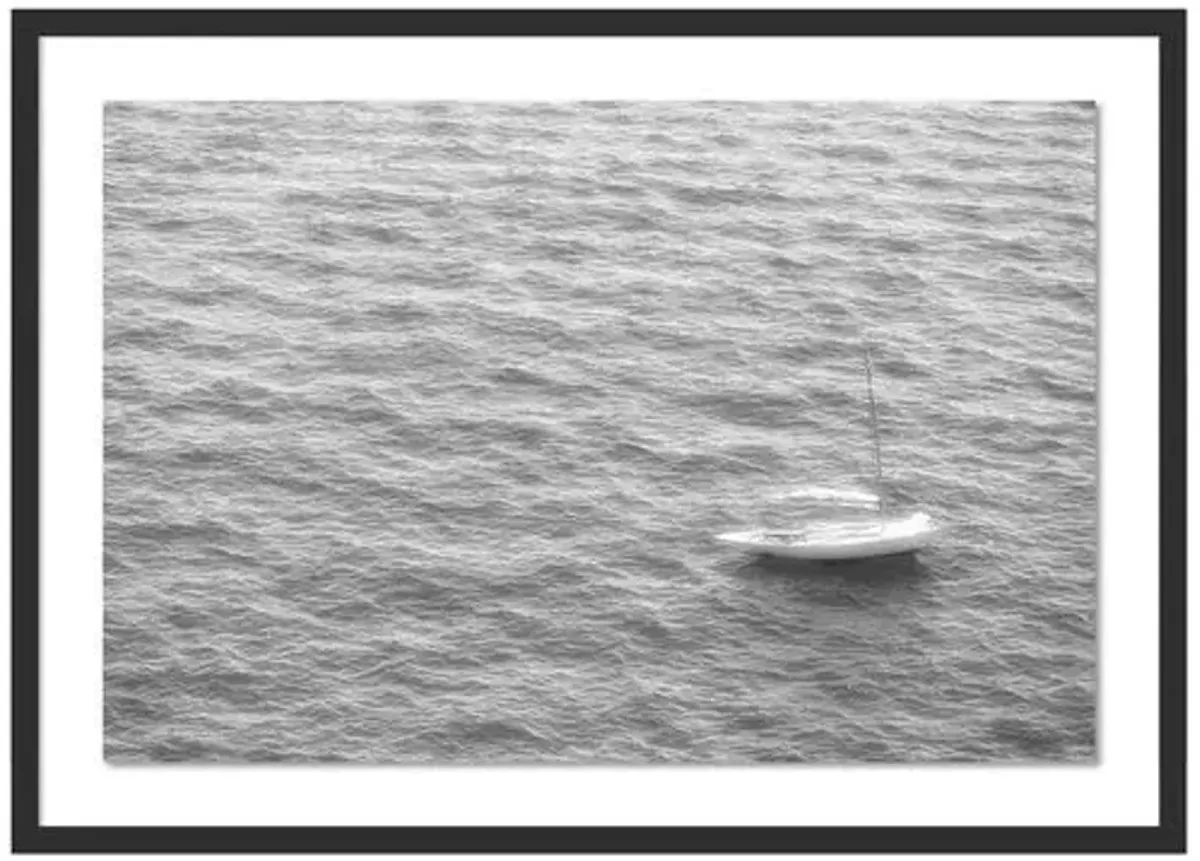 Little White Boat Black and White by Judith Gigliotti