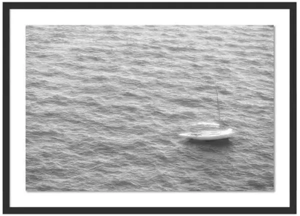 Little White Boat Black and White Photograph by Judith Gigliotti