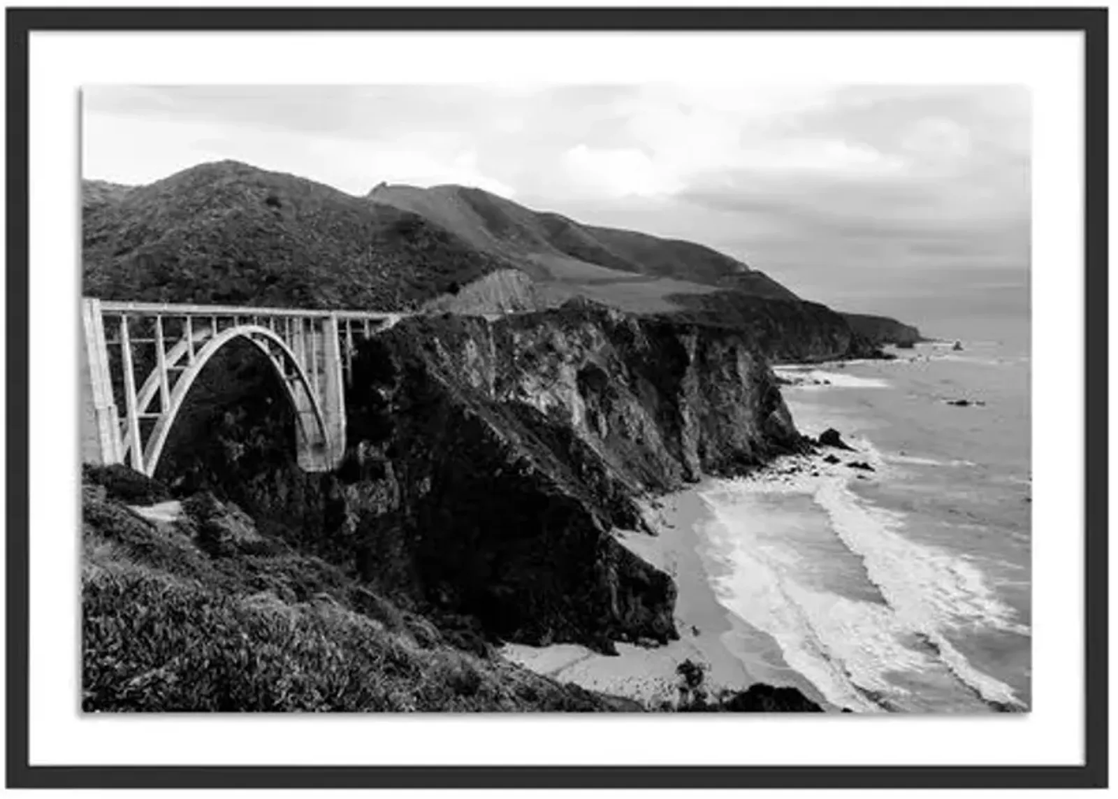 Big Sur Black and White - Big Sur - California by Carly Tabak