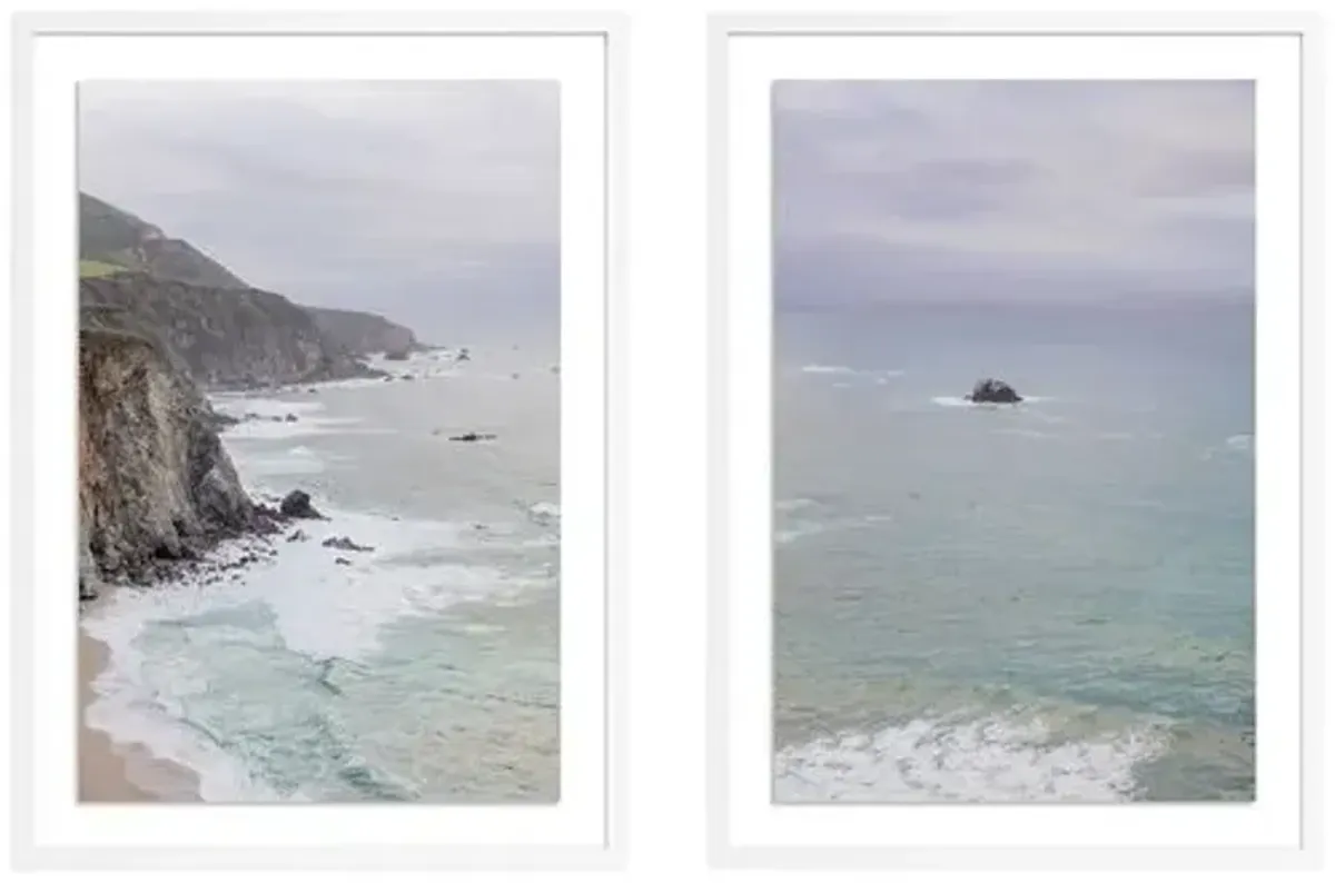 Big Sur Diptych by Carly Tabak - White