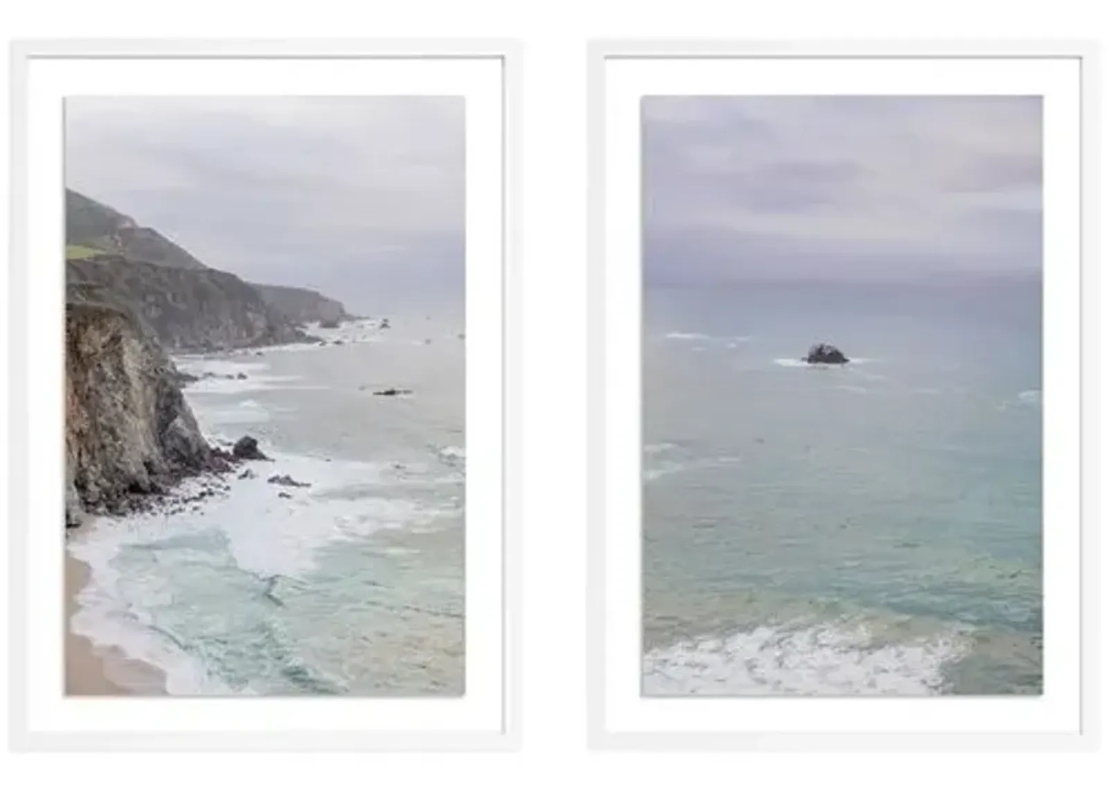 Big Sur Diptych by Carly Tabak - White