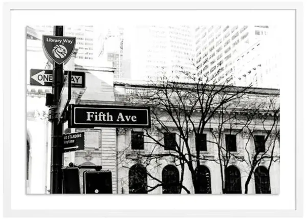 Fifth Ave New York - New York by Carly Tabak - White