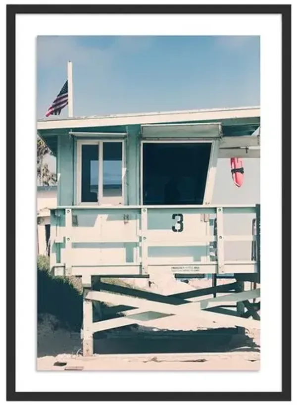 Malibu Lifeguard Tower - Malibu - California Photograph by Carly Tabak - Black