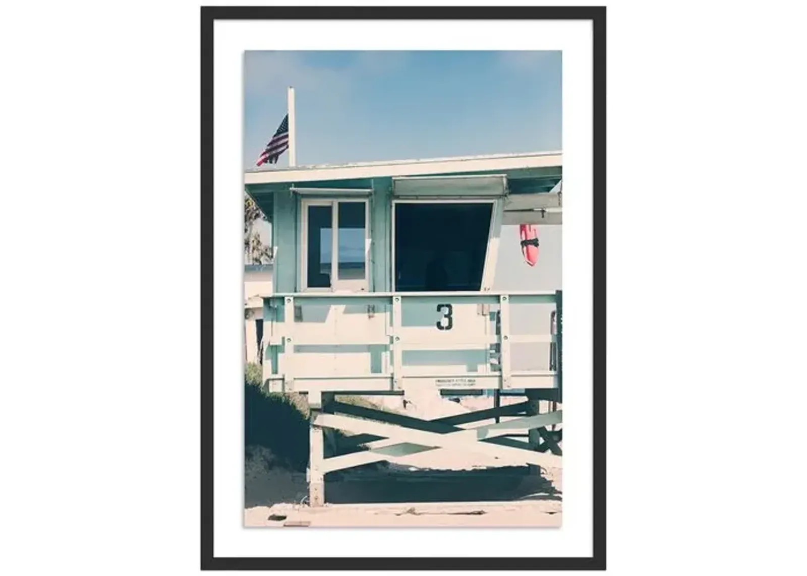 Malibu Lifeguard Tower - Malibu - California by Carly Tabak - Black