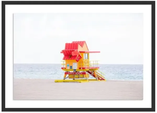 Miami Beach Lifeguard 8th Street - Miami Florida Photograph by Carly Tabak - Black