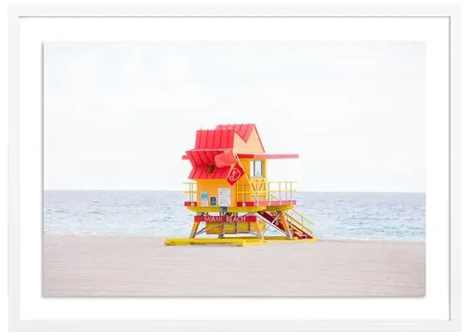 Miami Beach Lifeguard 8th Street - Miami Florida by Carly Tabak - White