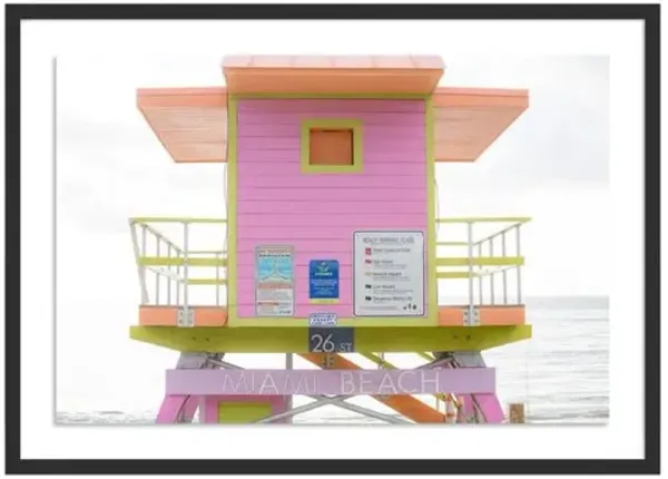 Miami Beach Lifeguard 26th Street - Miami Florida Photograph by Carly Tabak - Black