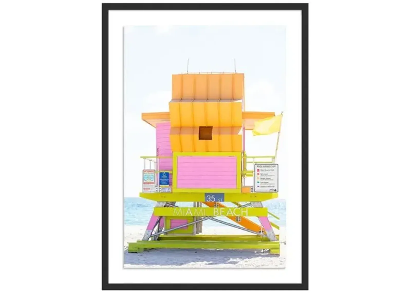 Miami Beach Lifeguard 35th Street - Miami - Florida by Carly Tabak - Black