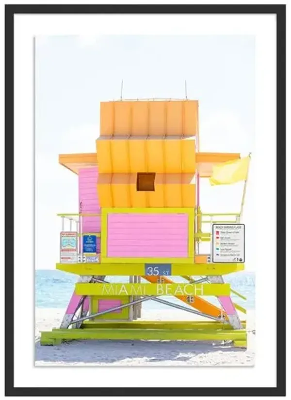 Miami Beach Lifeguard 35th Street - Miami - Florida Photograph by Carly Tabak - Black