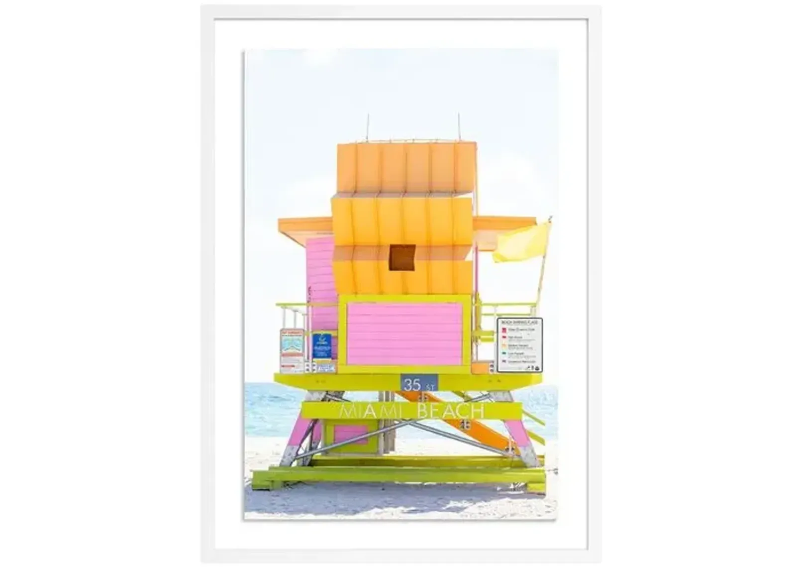 Miami Beach Lifeguard 35th Street - Miami - Florida by Carly Tabak - White