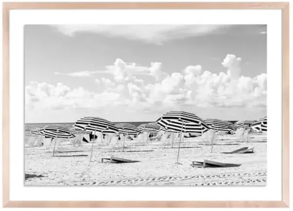 Miami Black and White Umbrellas - Miami - Florida Photograph by Carly Tabak - Clear