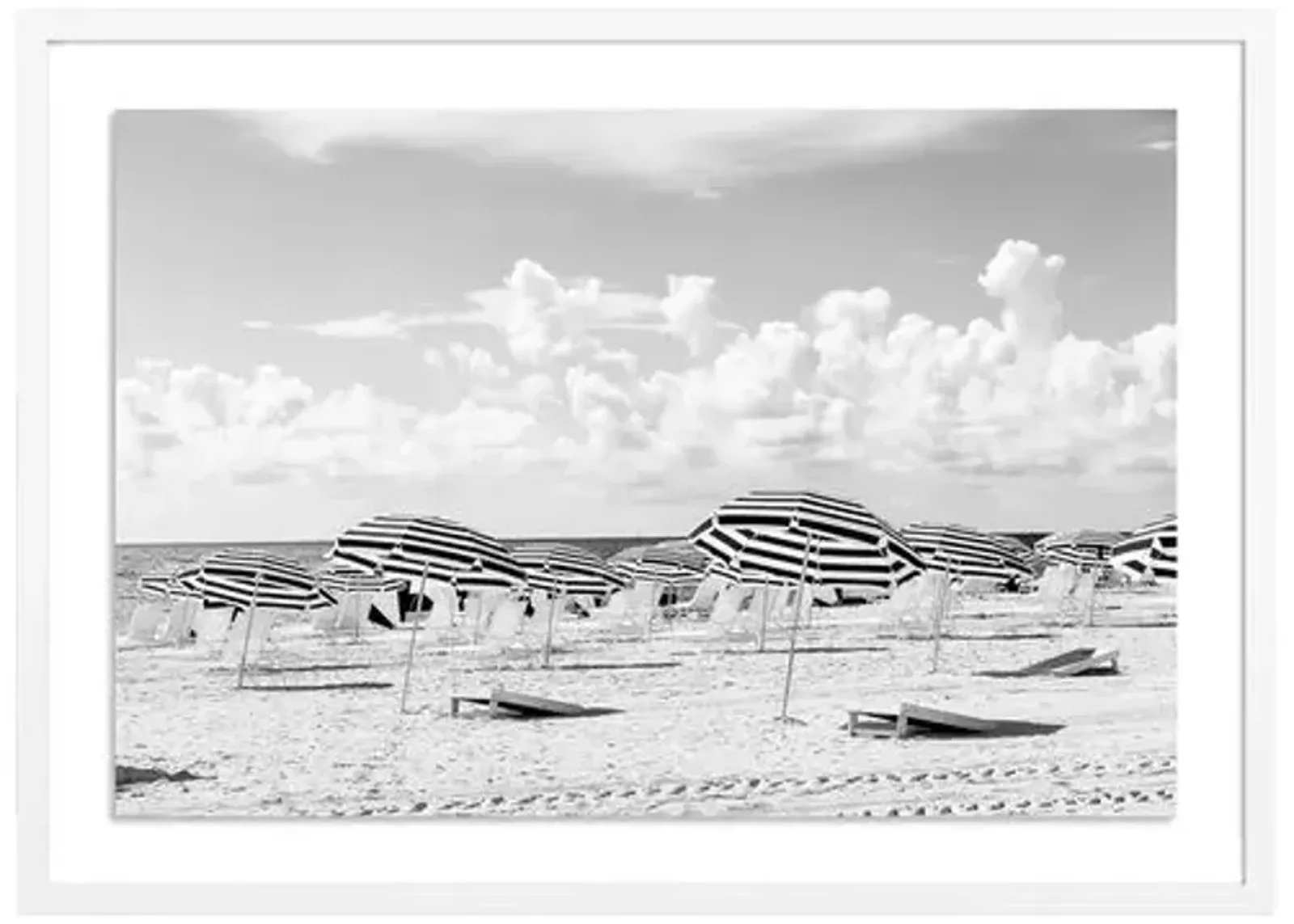 Miami Black and White Umbrellas - Miami - Florida by Carly Tabak