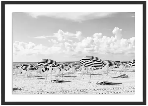 Miami Black and White Umbrellas - Miami - Florida Photograph by Carly Tabak