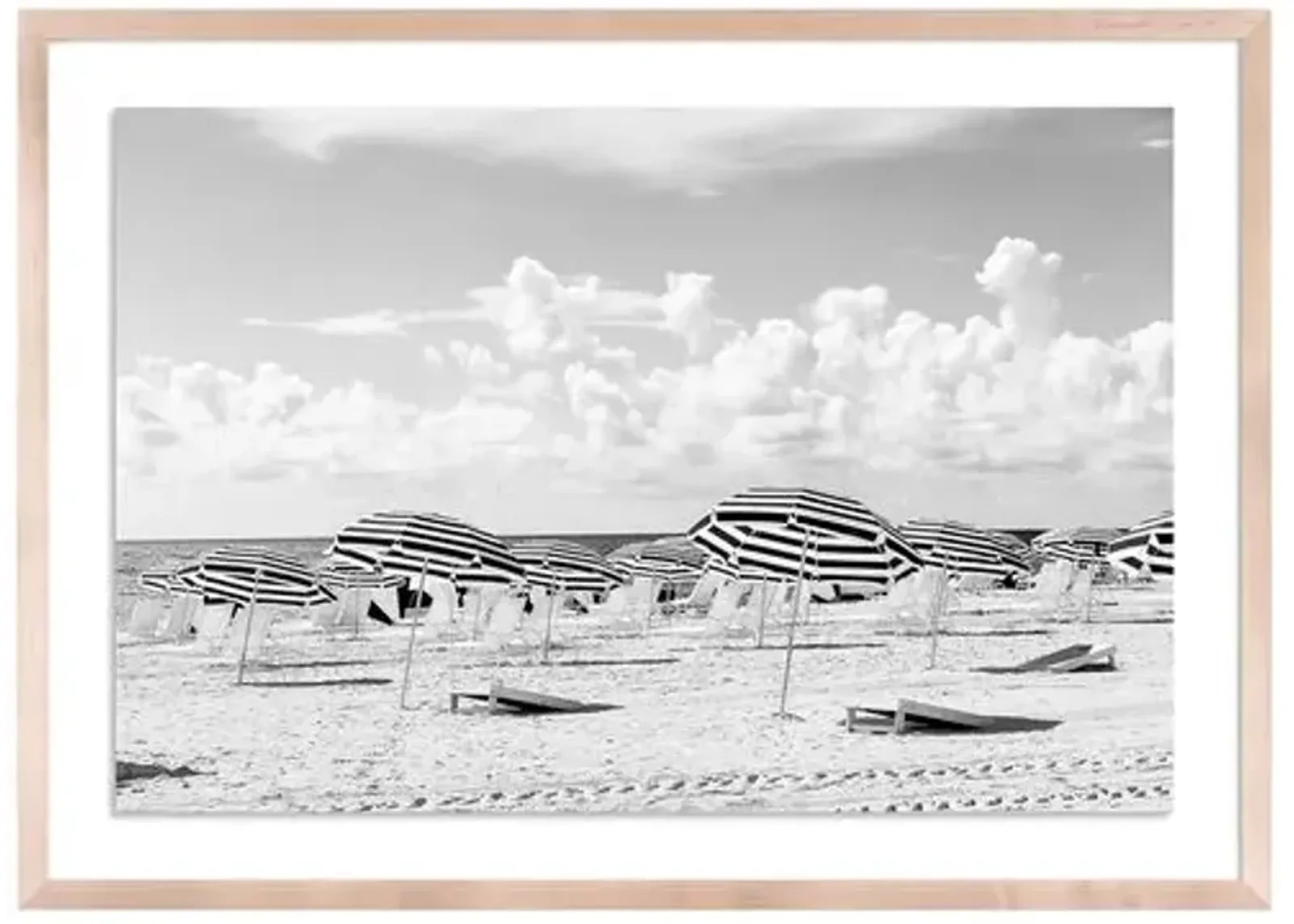 Miami Black and White Umbrellas - Miami - Florida by Carly Tabak - Clear