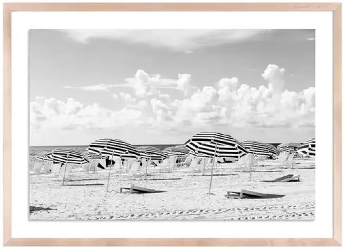 Miami Black and White Umbrellas - Miami - Florida by Carly Tabak - Clear