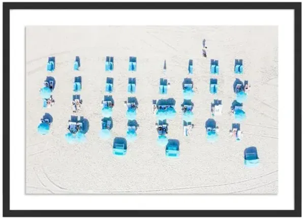 Miami Blue Umbrellas - Miami - Florida Photograph by Carly Tabak - Black
