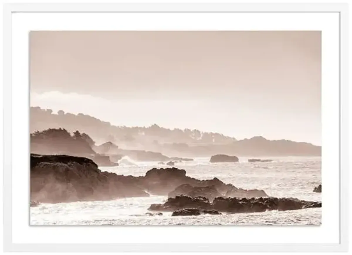 Moody Cliffs - Sea Ranch - California by Carly Tabak - White