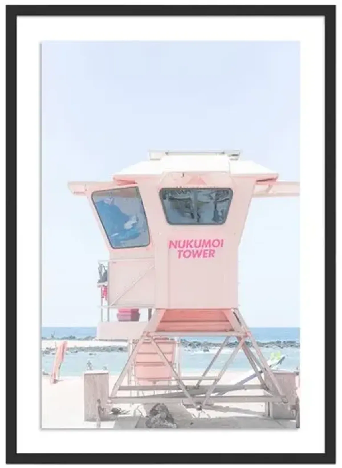 Pink Lifeguard Tower Hawaii Photograph by Carly Tabak - Black