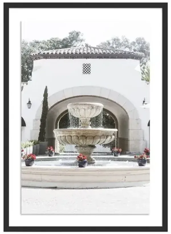 Santa Barabara Fountain - Santa Barbara - California Photograph by Carly Tabak - Black