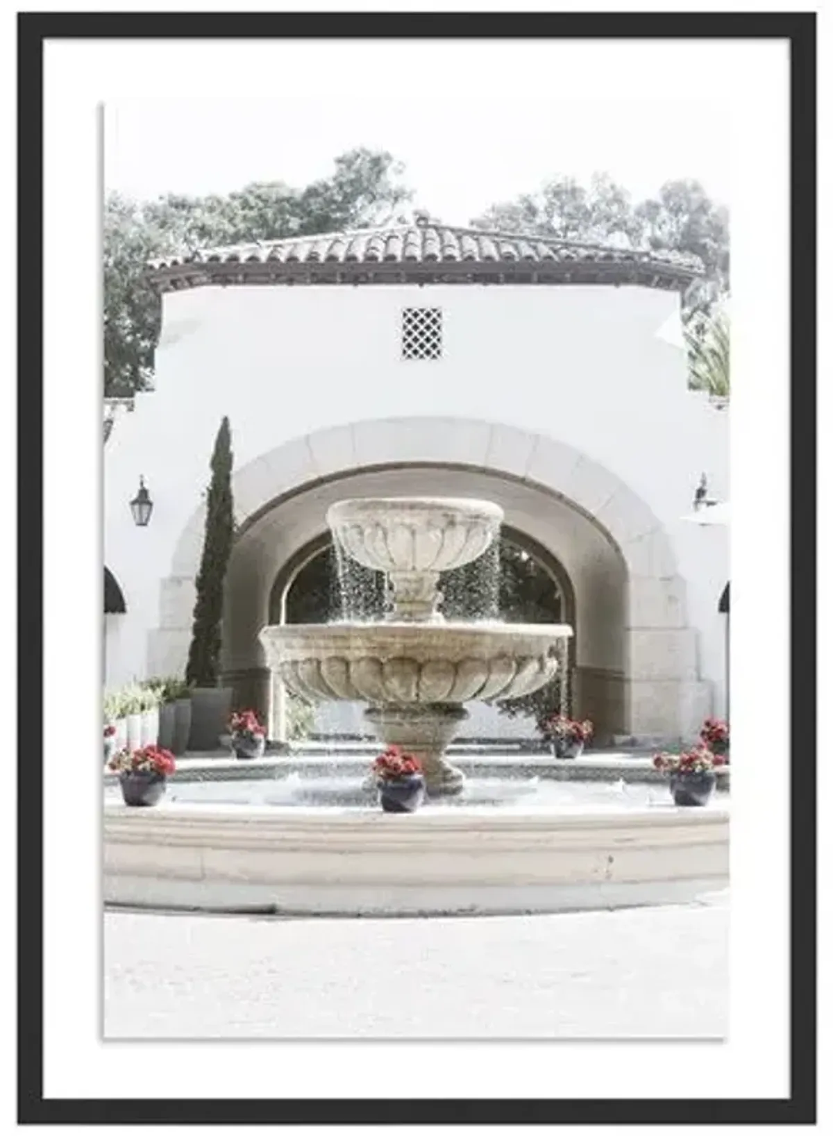 Santa Barabara Fountain - Santa Barbara - California by Carly Tabak - Black