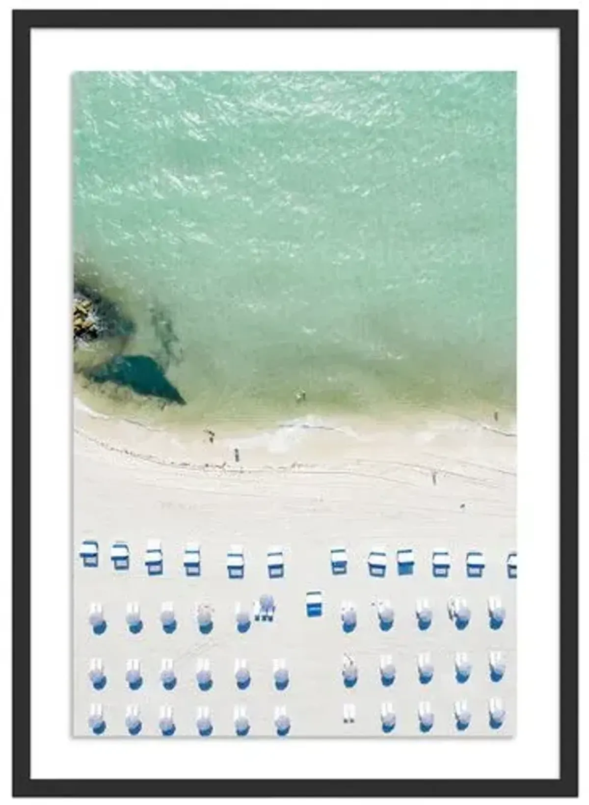 South Beach Umbrellas - Miami - Florida Photograph by Carly Tabak - Black