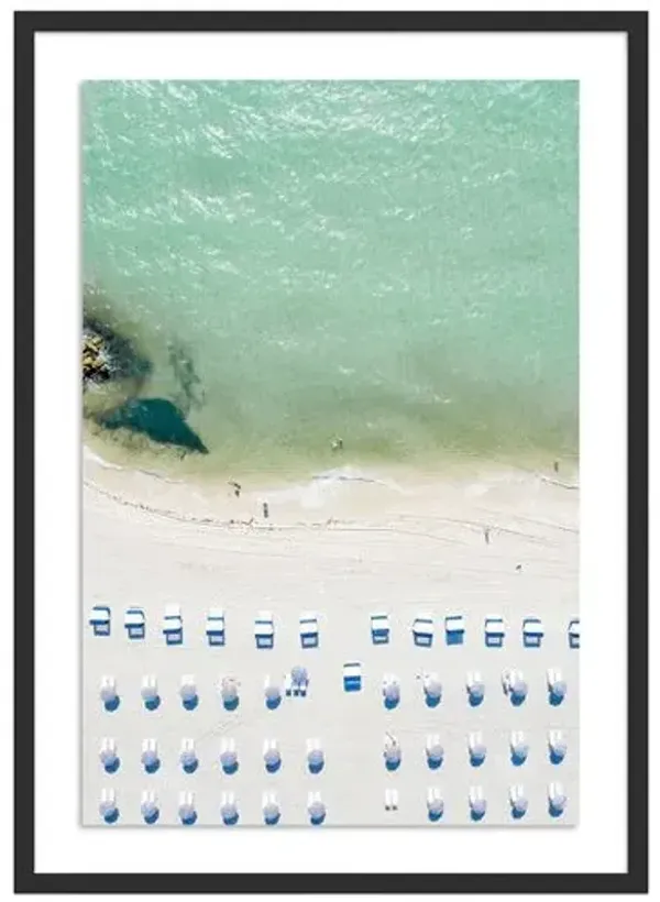 South Beach Umbrellas - Miami - Florida Photograph by Carly Tabak - Black