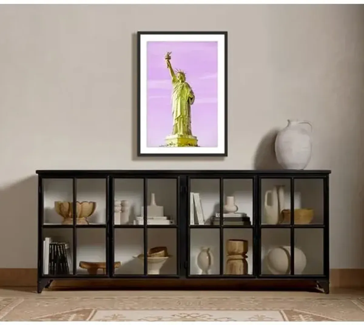 Statue of Liberty Yellow - New York by Carly Tabak - Black