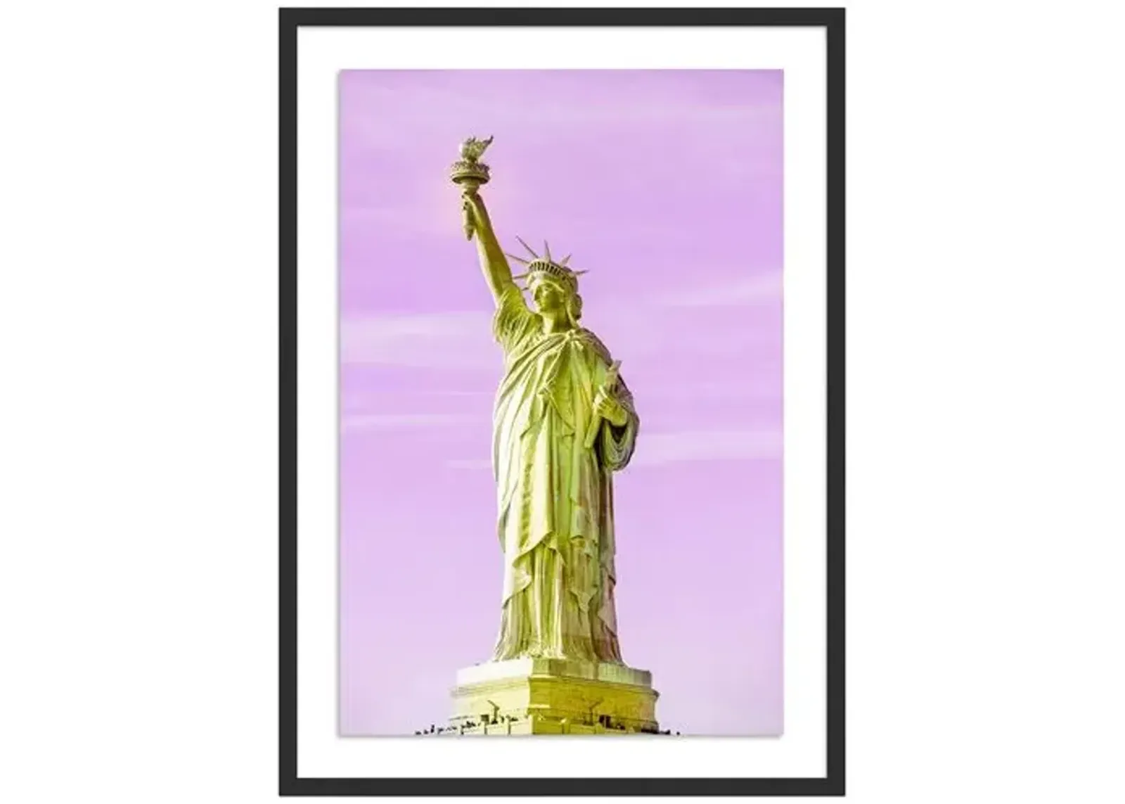 Statue of Liberty Yellow - New York by Carly Tabak - Black