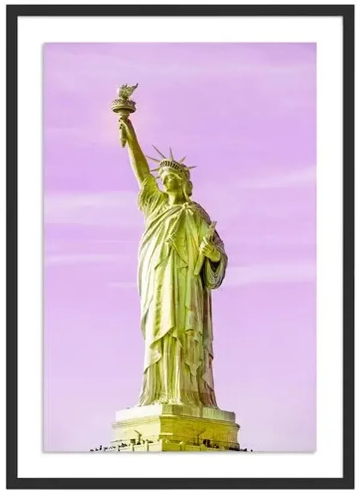 Statue of Liberty Yellow - New York by Carly Tabak - Black