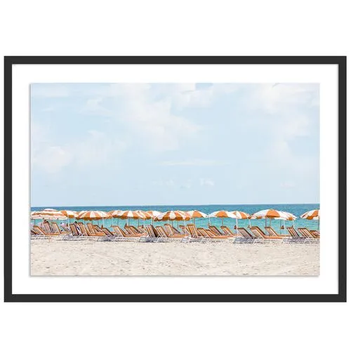 Yellow Umbrellas Miami Beach - Miami Beach - Florida by Carly Tabak - Black