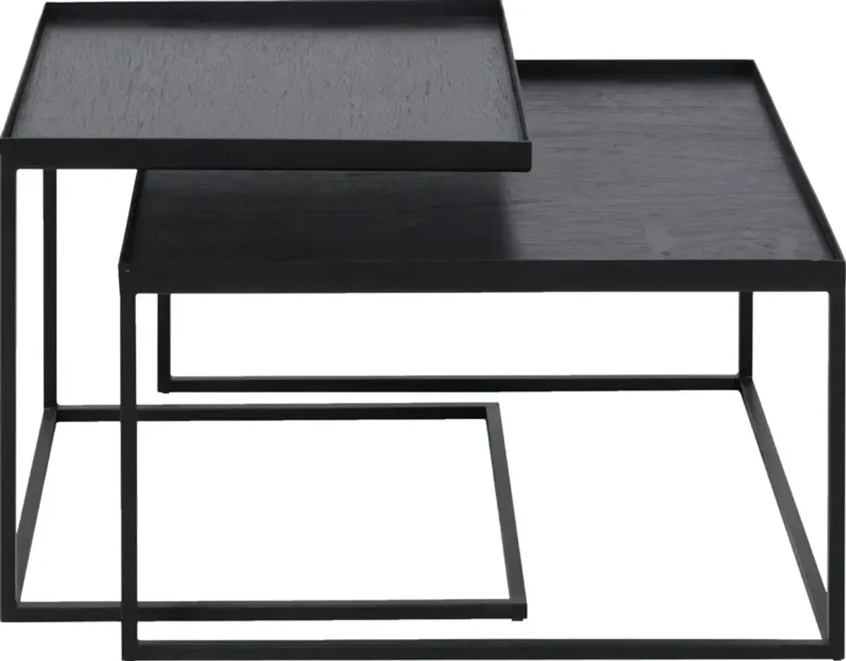 Tray Coffee Table Set, Black