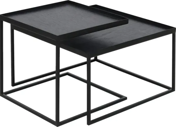 Tray Coffee Table Set, Black