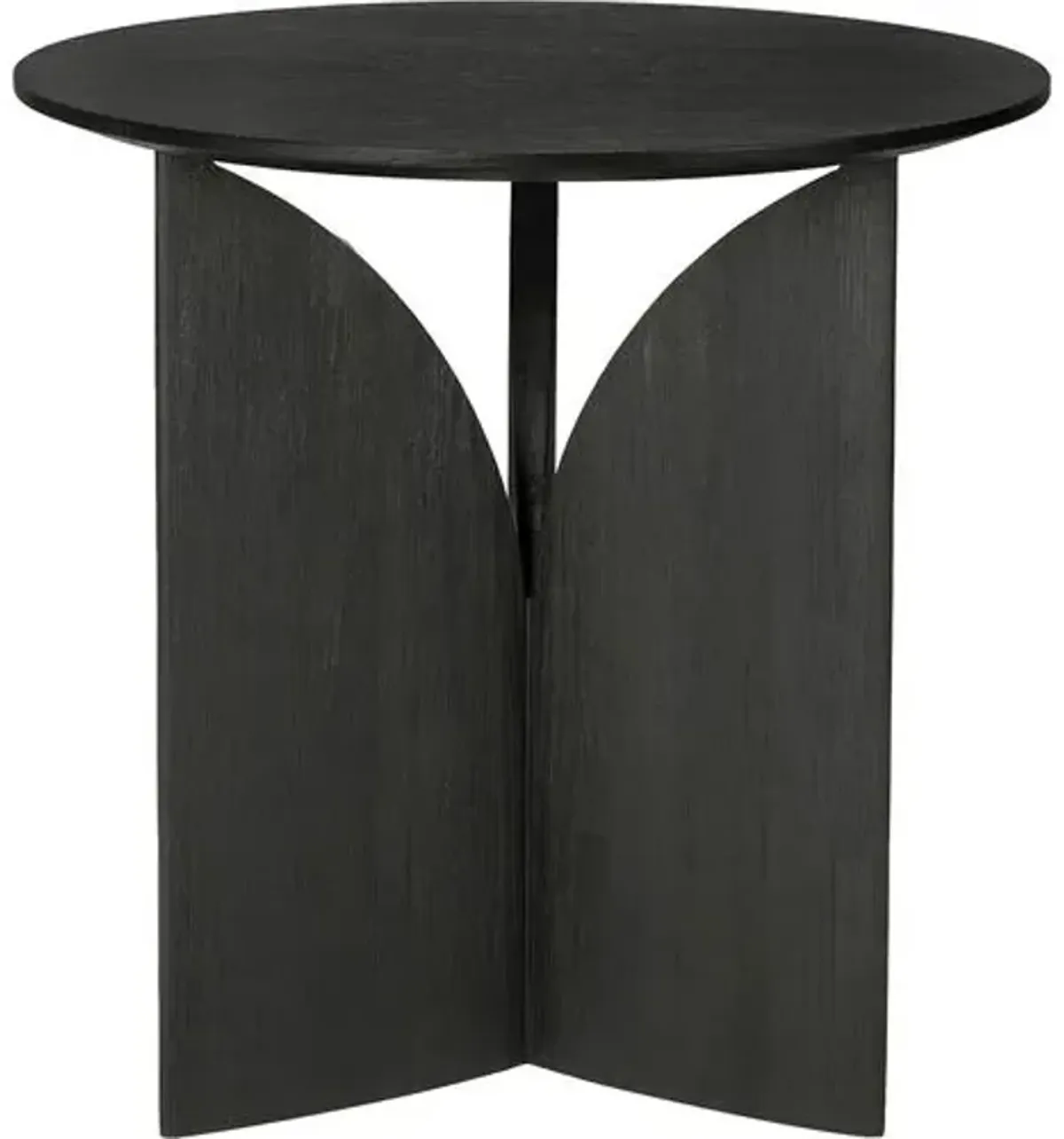 Fin Round Side Table - Black Teak - Ethnicraft