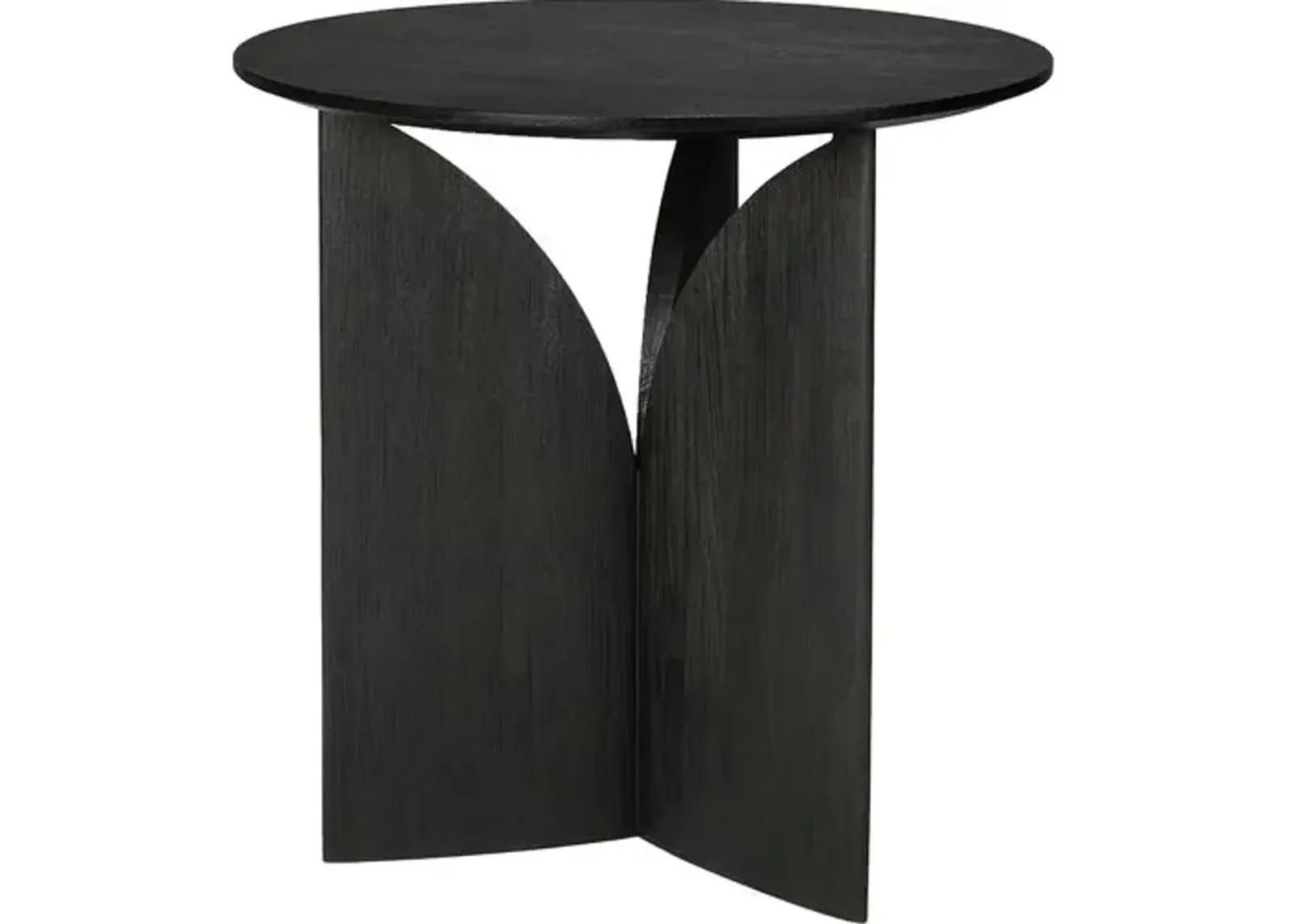 Fin Round Side Table - Black Teak - Ethnicraft