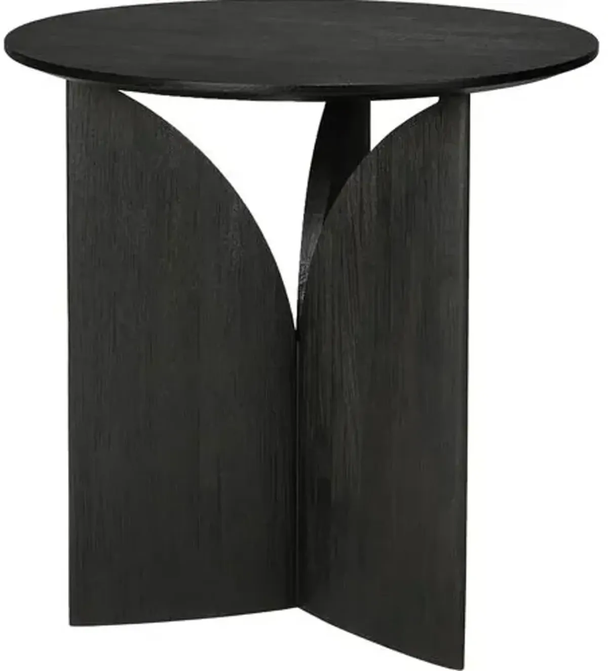 Fin Round Side Table - Black Teak - Ethnicraft