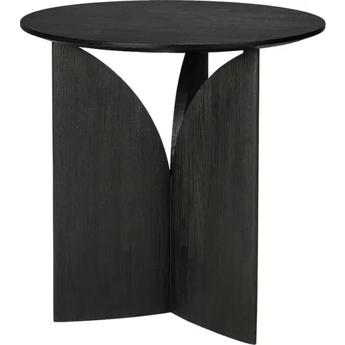 Fin Round Side Table - Black Teak - Ethnicraft