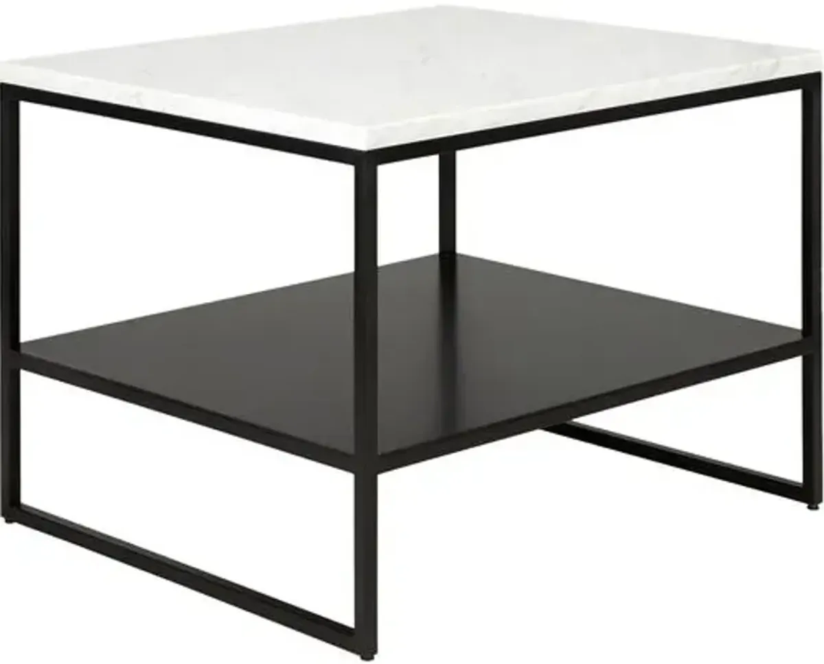 Stone Top Side Table - White/Black - Ethnicraft