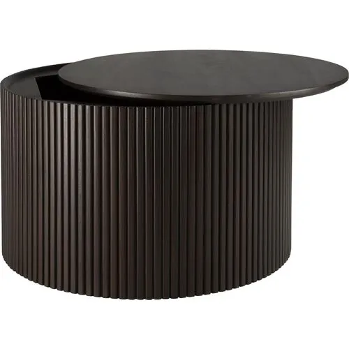 Roller Max Round Storage Coffee Table - Dark Brown - Ethnicraft