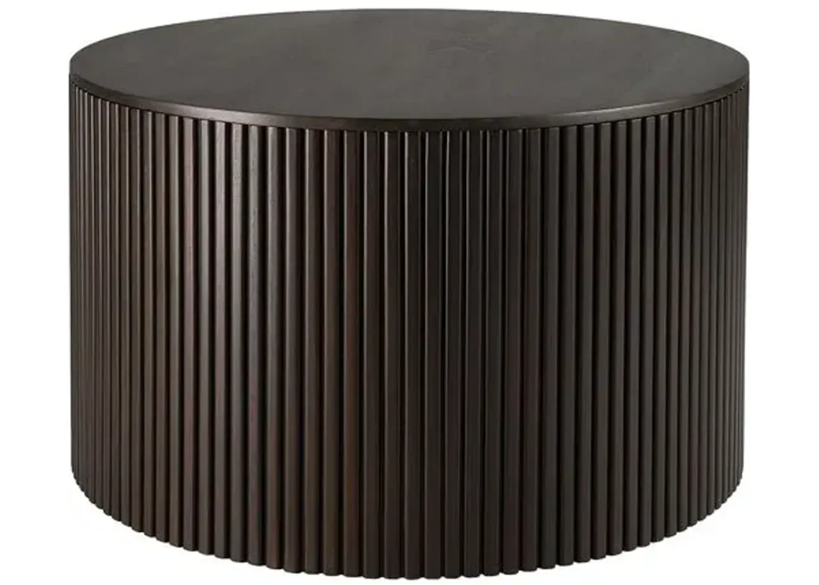 Roller Max Round Storage Coffee Table - Dark Brown - Ethnicraft