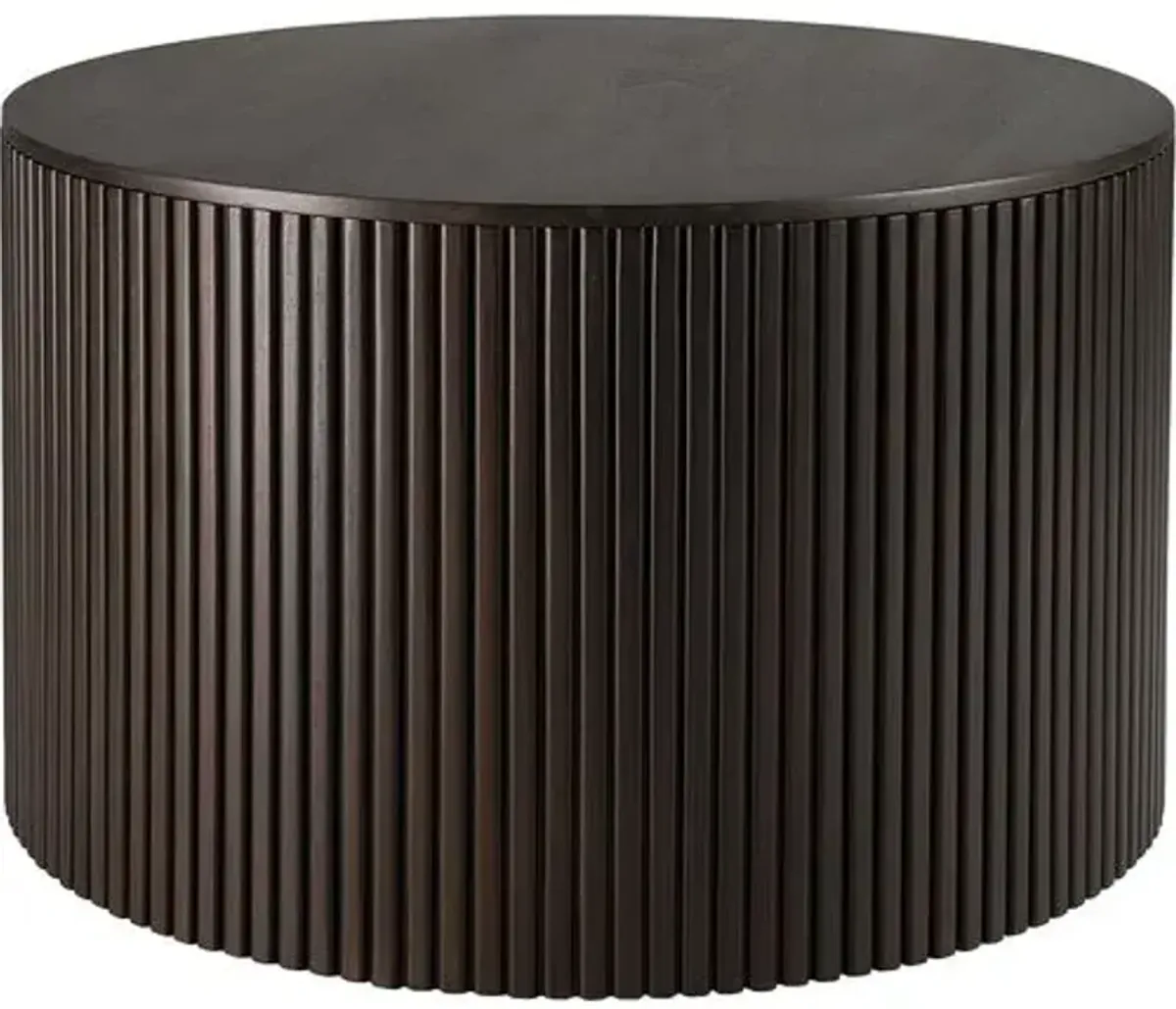 Roller Max Round Storage Coffee Table - Dark Brown - Ethnicraft