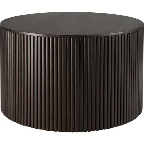 Roller Max Round Storage Coffee Table - Dark Brown - Ethnicraft