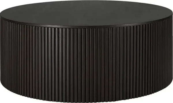 Roller Max Round Storage Coffee Table, Dark Brown