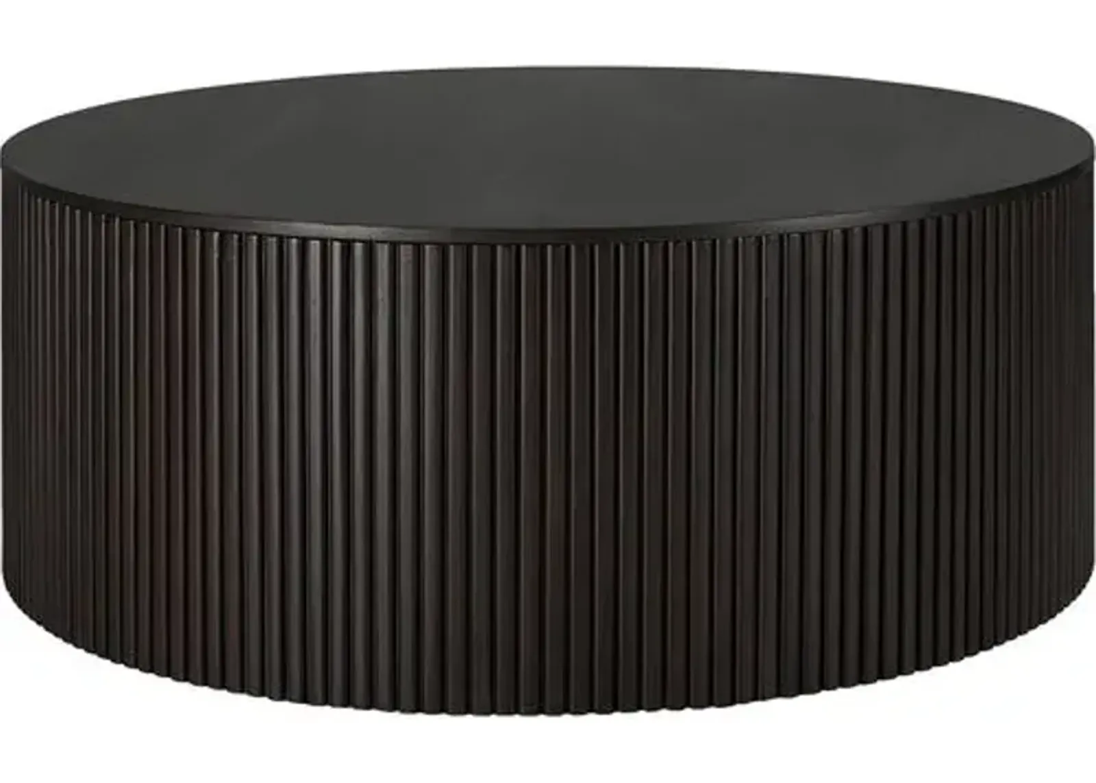 Roller Max Round Storage Coffee Table - Dark Brown - Ethnicraft