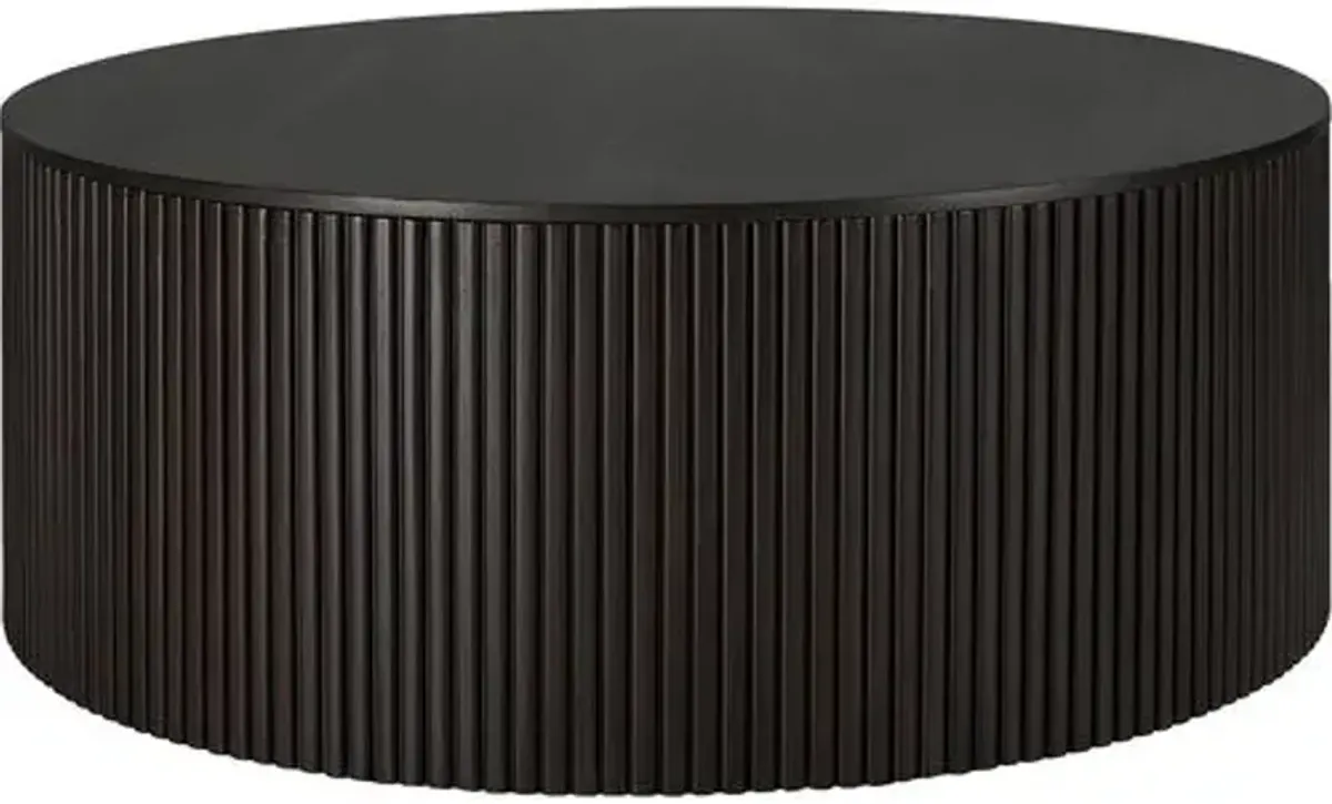 Roller Max Round Storage Coffee Table - Dark Brown - Ethnicraft