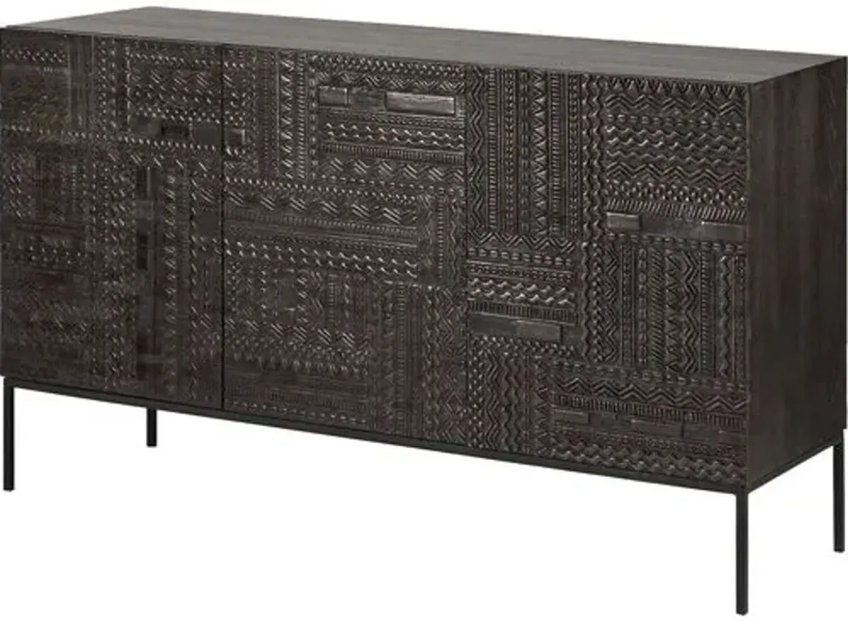 Tabwa Sideboard - Black 3 Doors - Ethnicraft