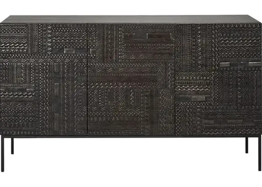 Tabwa Sideboard - Black 3 Doors - Ethnicraft