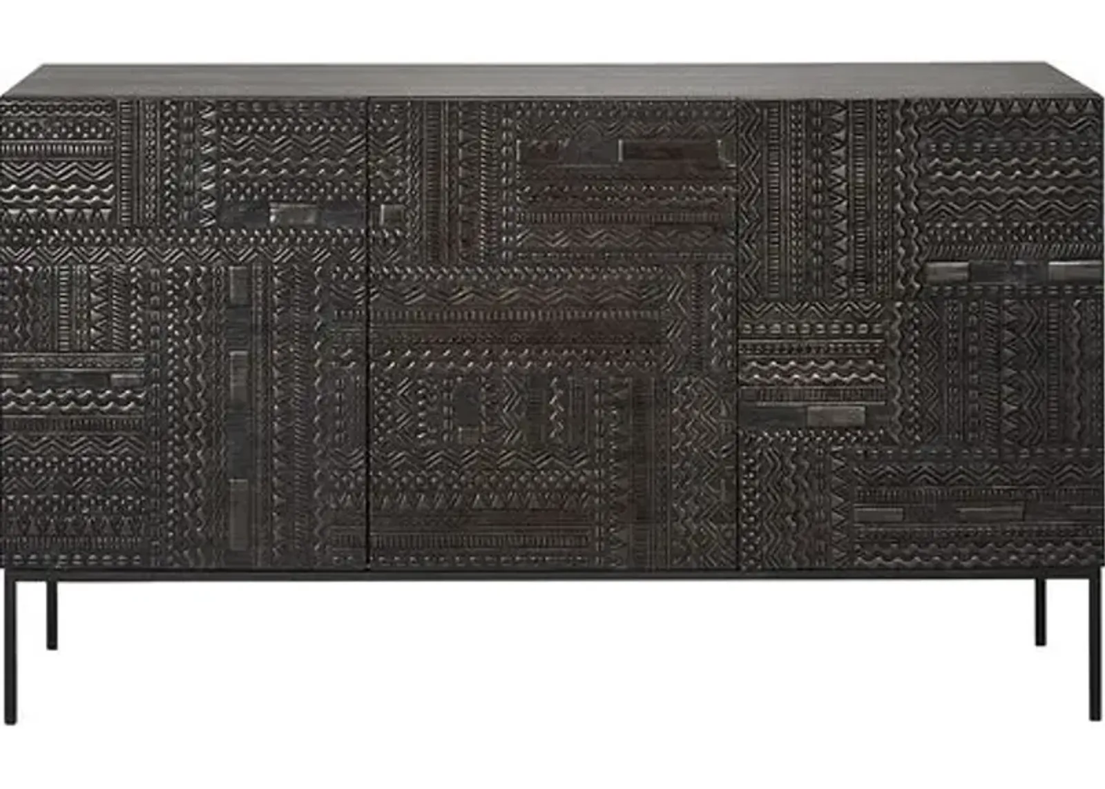 Tabwa Sideboard - Black 3 Doors - Ethnicraft