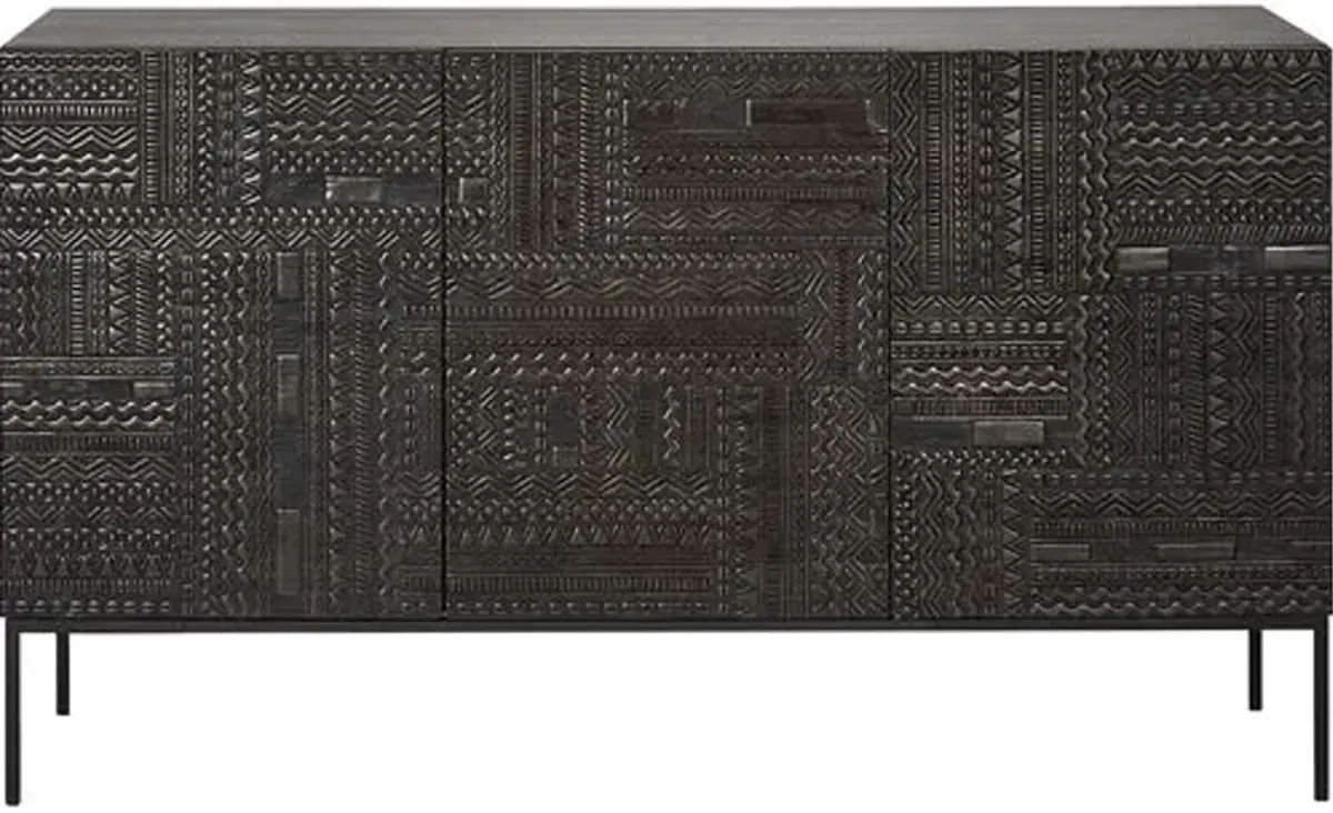 Tabwa Sideboard - Black 3 Doors - Ethnicraft