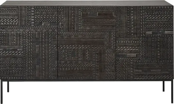 Tabwa Sideboard, Black 3 Doors